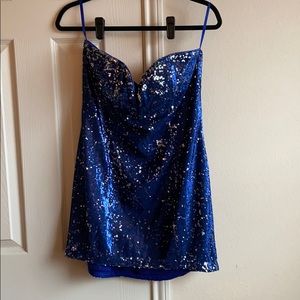 Nasty Gal Deep V Strapless Sequin Dress